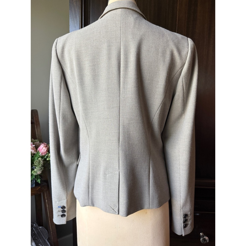 RW&CO Womens Tan Micro Pattern One Button Blazer Stretch Lining Size 10 - Picture 3 of 16